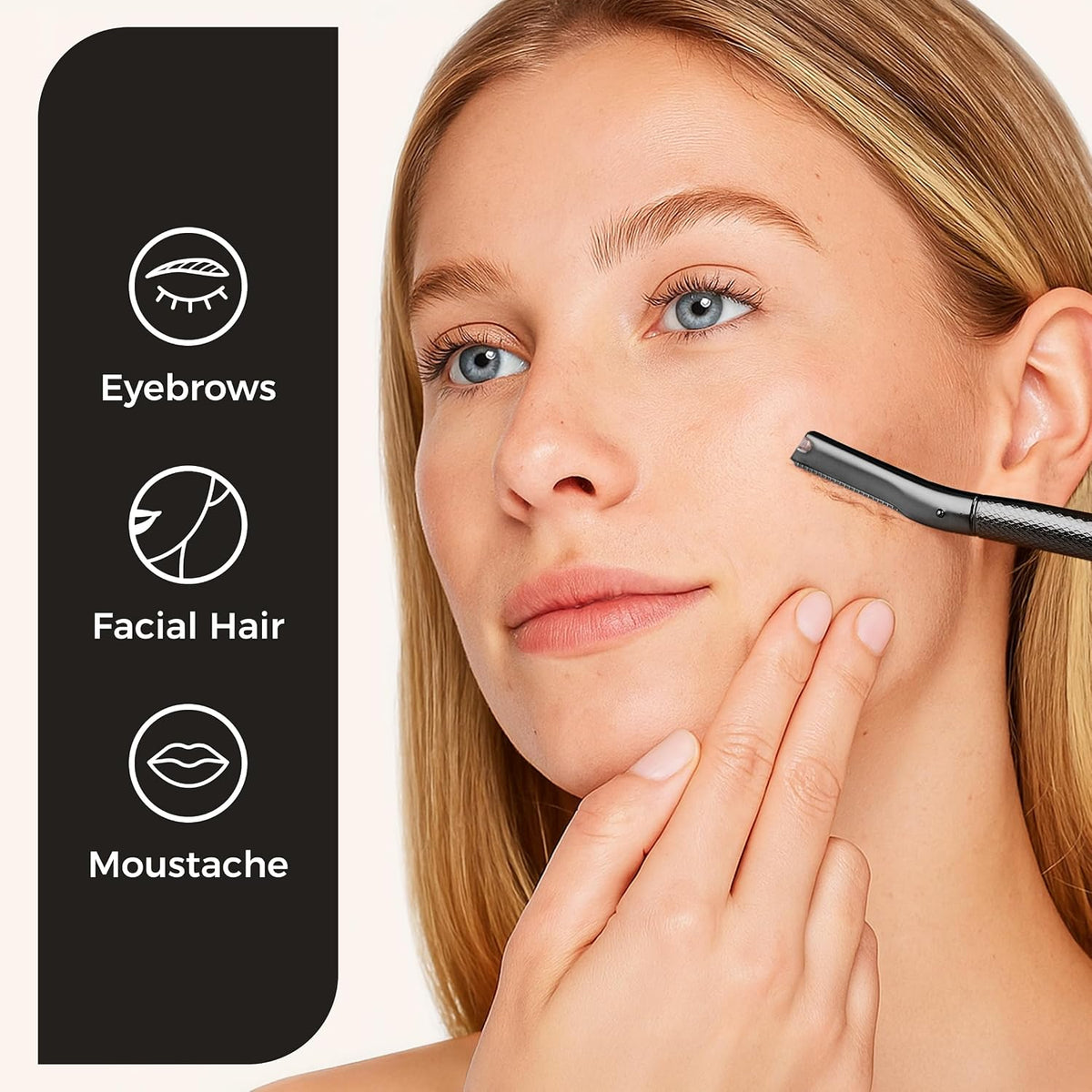 ZOMCHI Eyebrow Razor for Women & Men, Precision Cover, Black