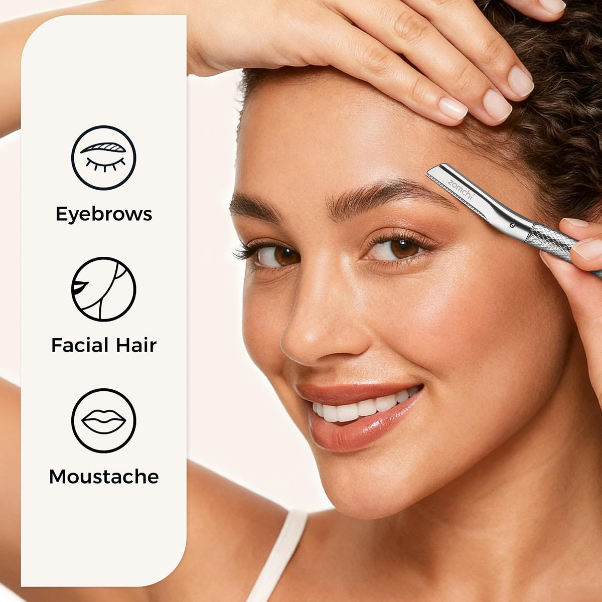 ZOMCHI Eyebrow Razor for Women & Men, Precision Cover, Silver