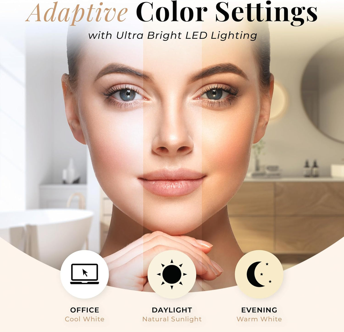 Zadro LED Lighted Makeup Mirror, 2-Sided with 1x & 10x Magnification, Rechargeable Portable Vanity Mirror with 3 Dimmable Color Settings, Handheld & Hands-Free Design, 6.25 Inch (Neutral/French Blue)