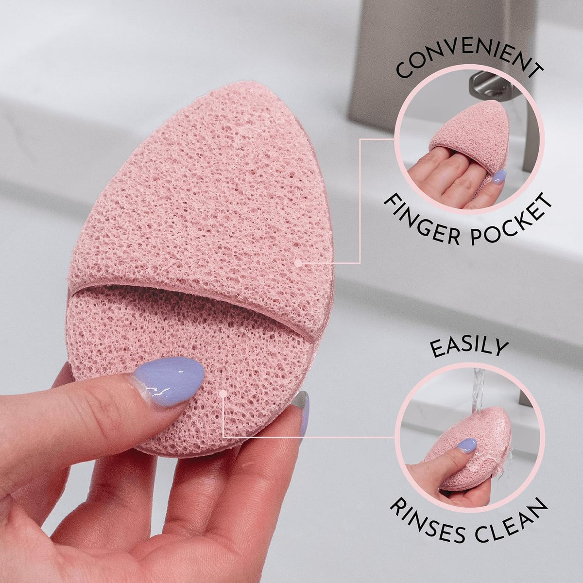 S&T INC. Face Scrubber, 2 Pack, 2.6" x 3.9", Blue and Pink