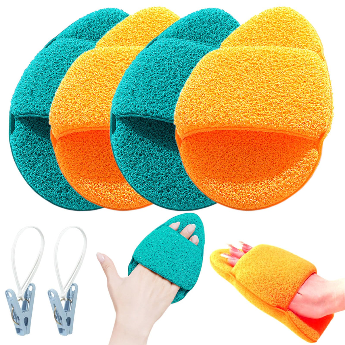 2Pcs Large Facial Sponges Set, Cleansing Puff, – 6.5x5 in Soft Face Sponge, Reusable Makeup Remover Exfoliating Pads,Daily Deep Cleansing with Drain Clip (2PCS)