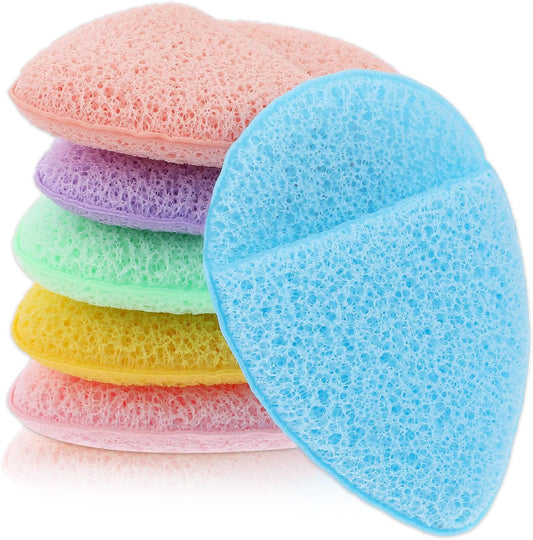 6 PCS Face Sponges for Cleansing and Exfoliating Facial Sponges for Washing Face Cleansing Puff Colorful Reusable Makeup Remover Exfoliating Pads for Daily Clean