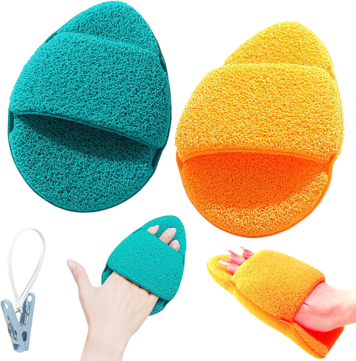 2Pcs Large Facial Sponges Set, Cleansing Puff, – 6.5x5 in Soft Face Sponge, Reusable Makeup Remover Exfoliating Pads,Daily Deep Cleansing with Drain Clip (2PCS)