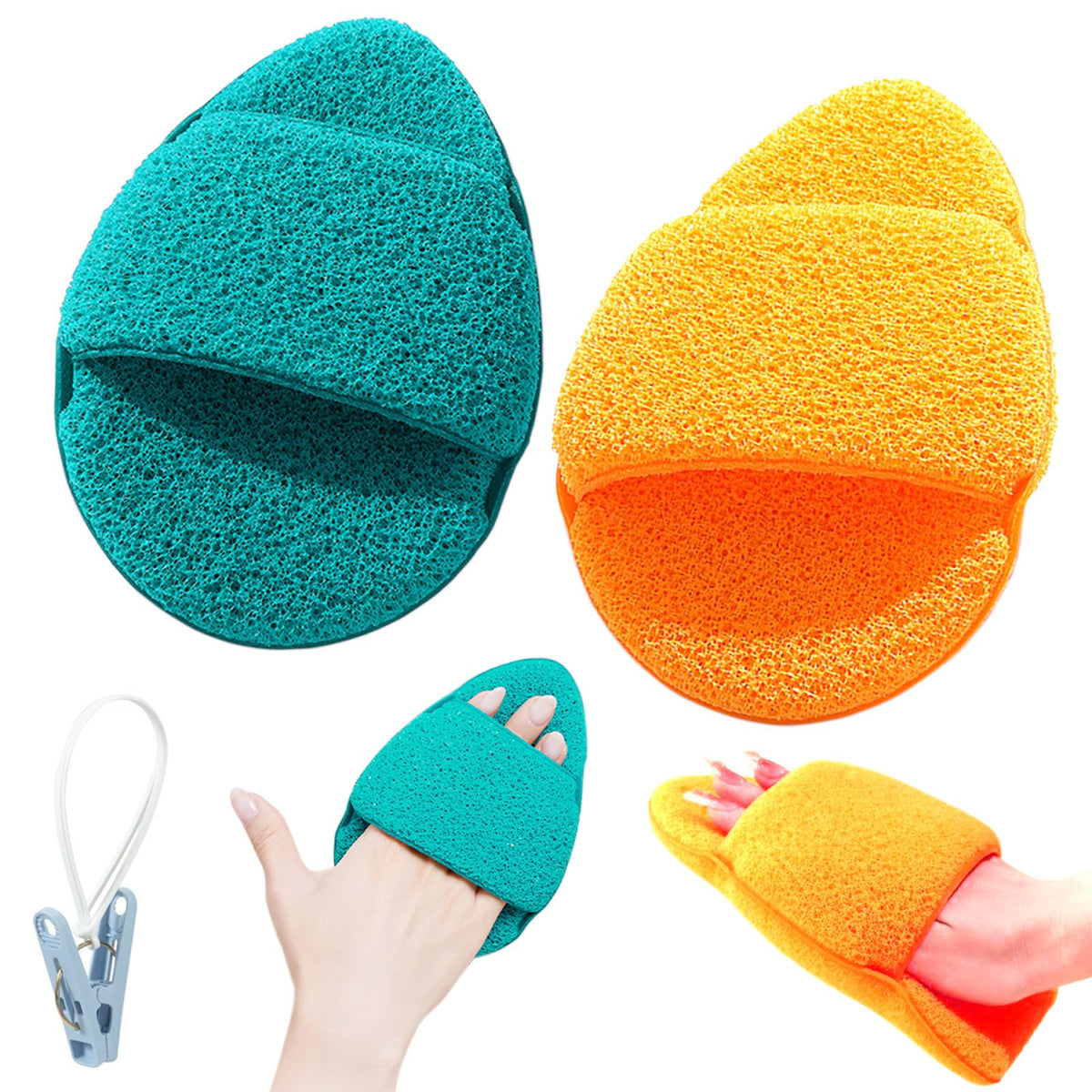 2Pcs Large Facial Sponges Set, Cleansing Puff, – 6.5x5 in Soft Face Sponge, Reusable Makeup Remover Exfoliating Pads,Daily Deep Cleansing with Drain Clip (2PCS)