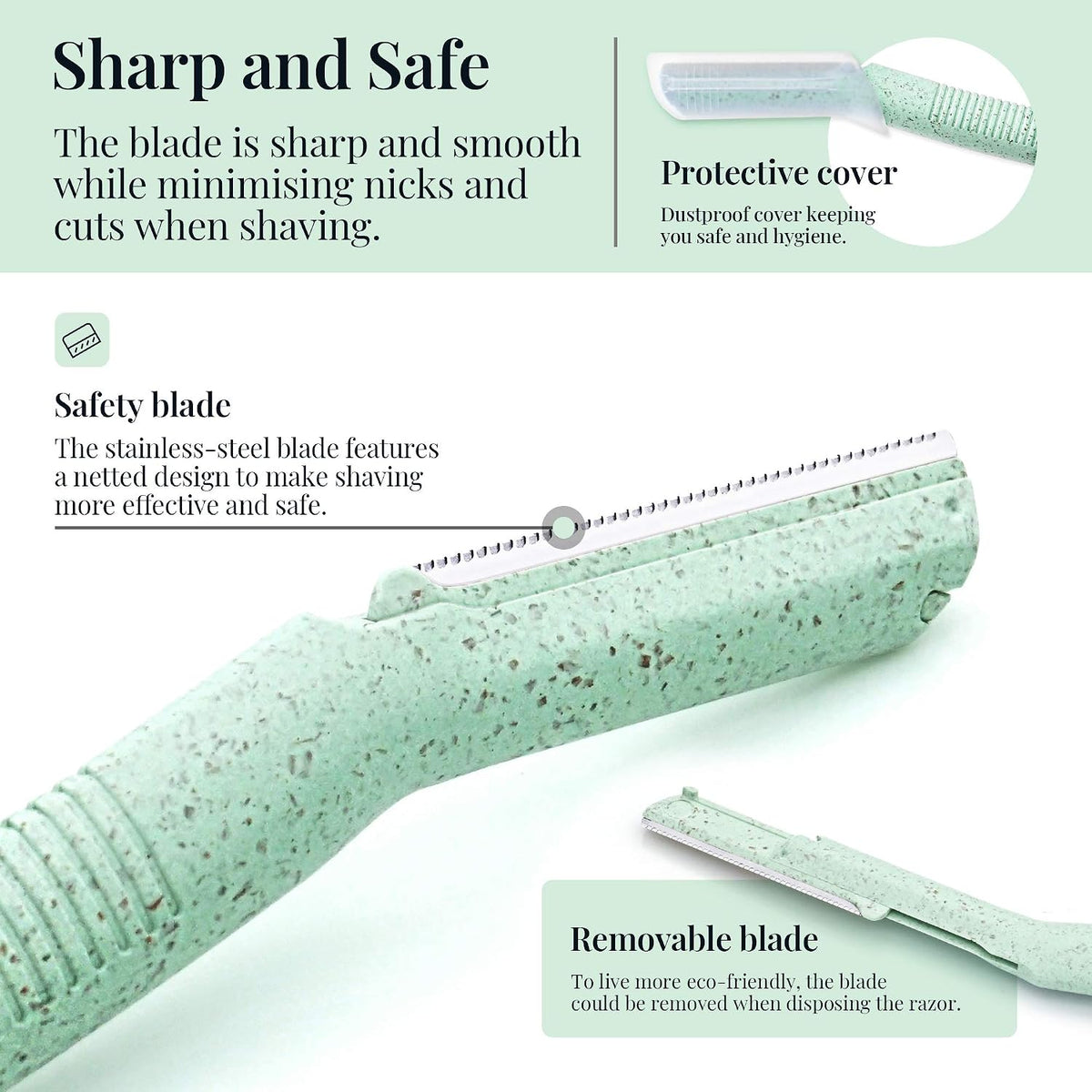 Ennva Disposable Dermaplane Eyebrow & Facial Razors, 6 Pack