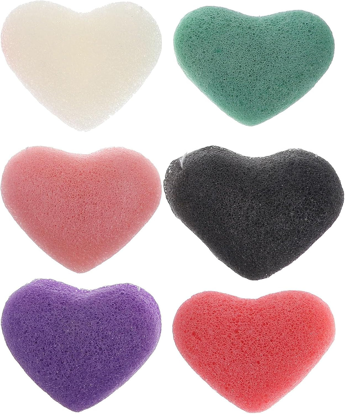 Beaupretty 6 Pcs Konjac Facial Sponges Heart Shaped Face Cleansing and Exfoliation Sponges Natural Cleaning Puff Scrubber for Women Men