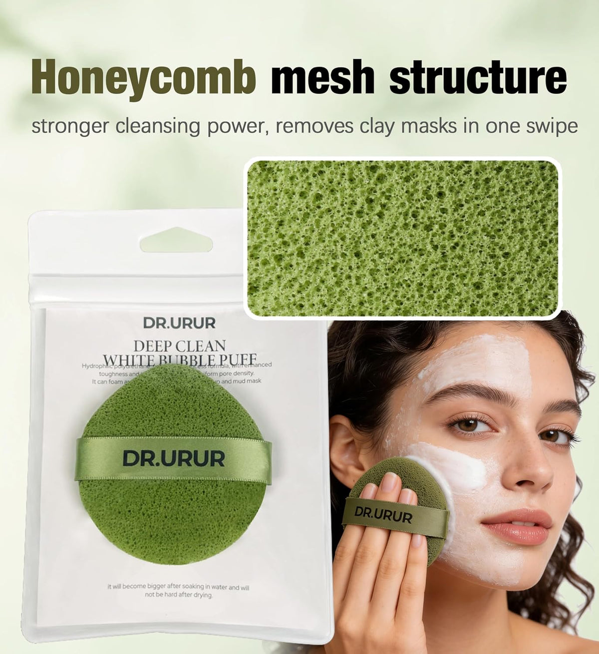 Facial Sponge,Soft Cleansing Puff for Face Wash, Reusable Makeup Remover Pad for Daily Cleansing