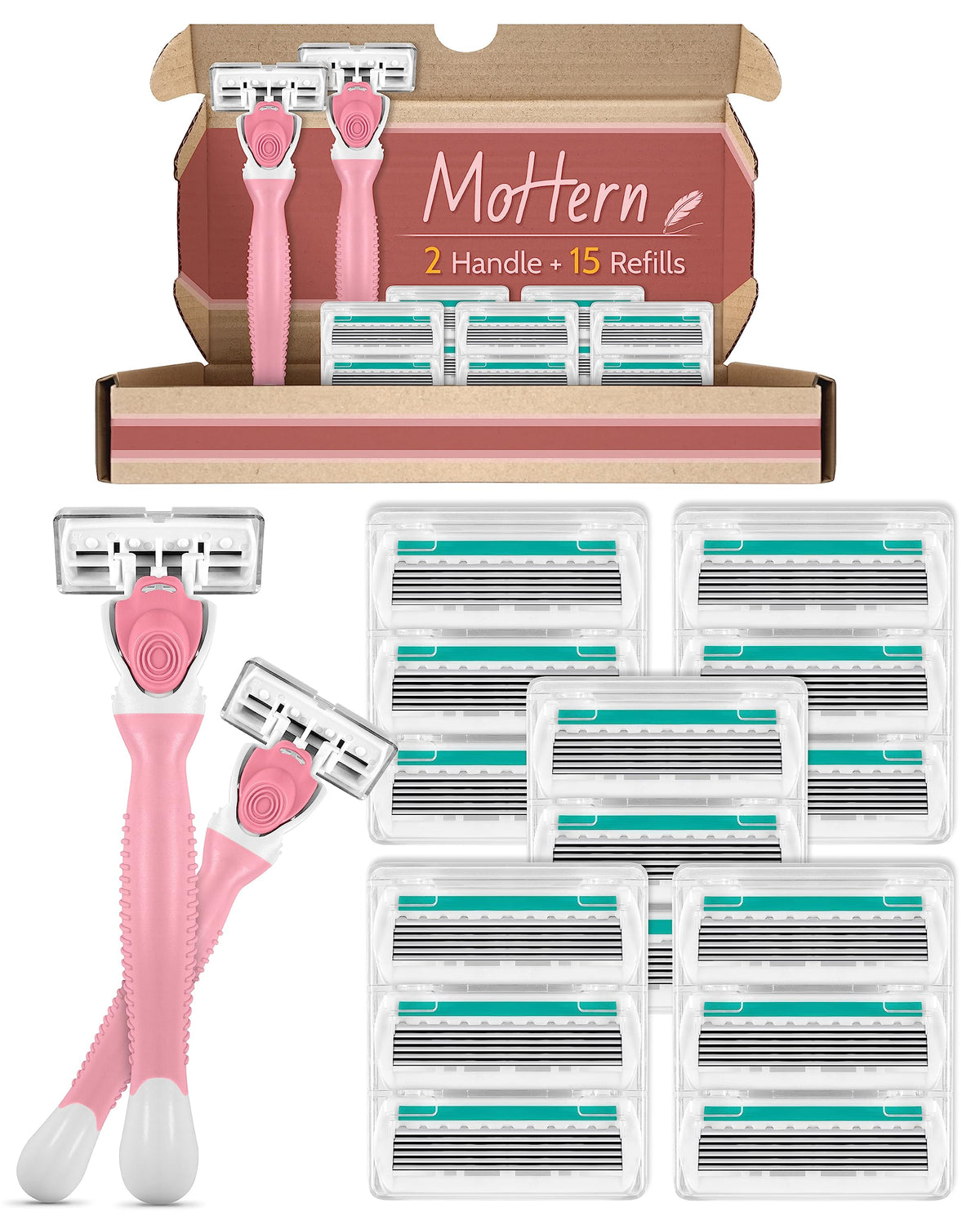 Razors for Women Sensitive Skin, 6 Blades Women’s razors for Shaving, including 1 Travel Razor for Women with 12 Blade Refills