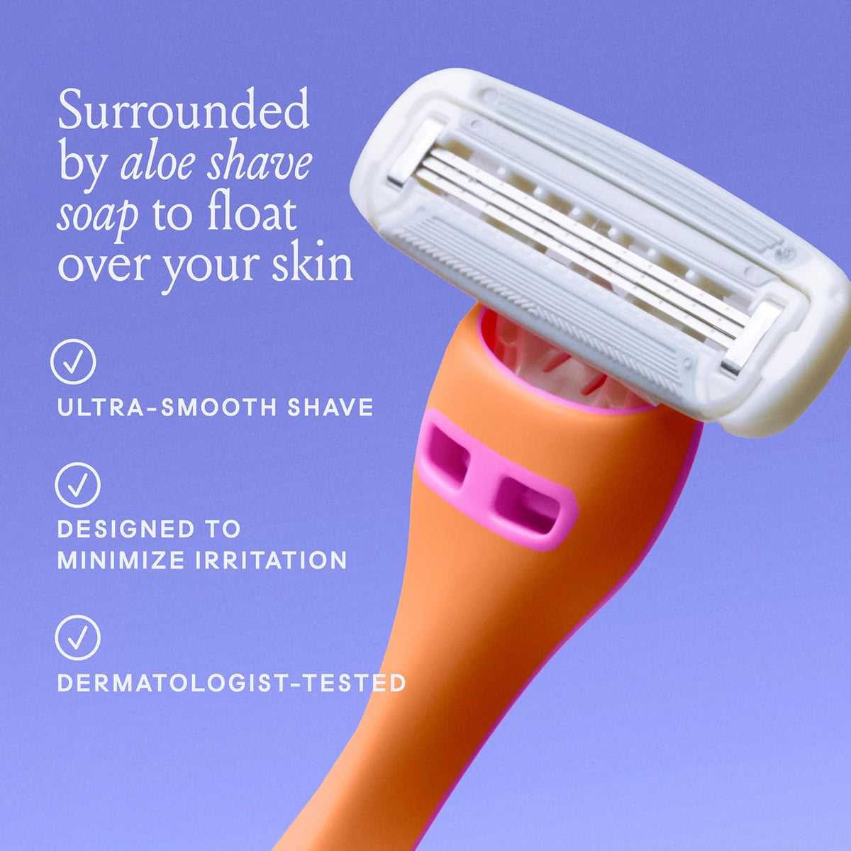 Billie 3 Blade Disposable Razors for Women, The Malibu Set, 3 ct