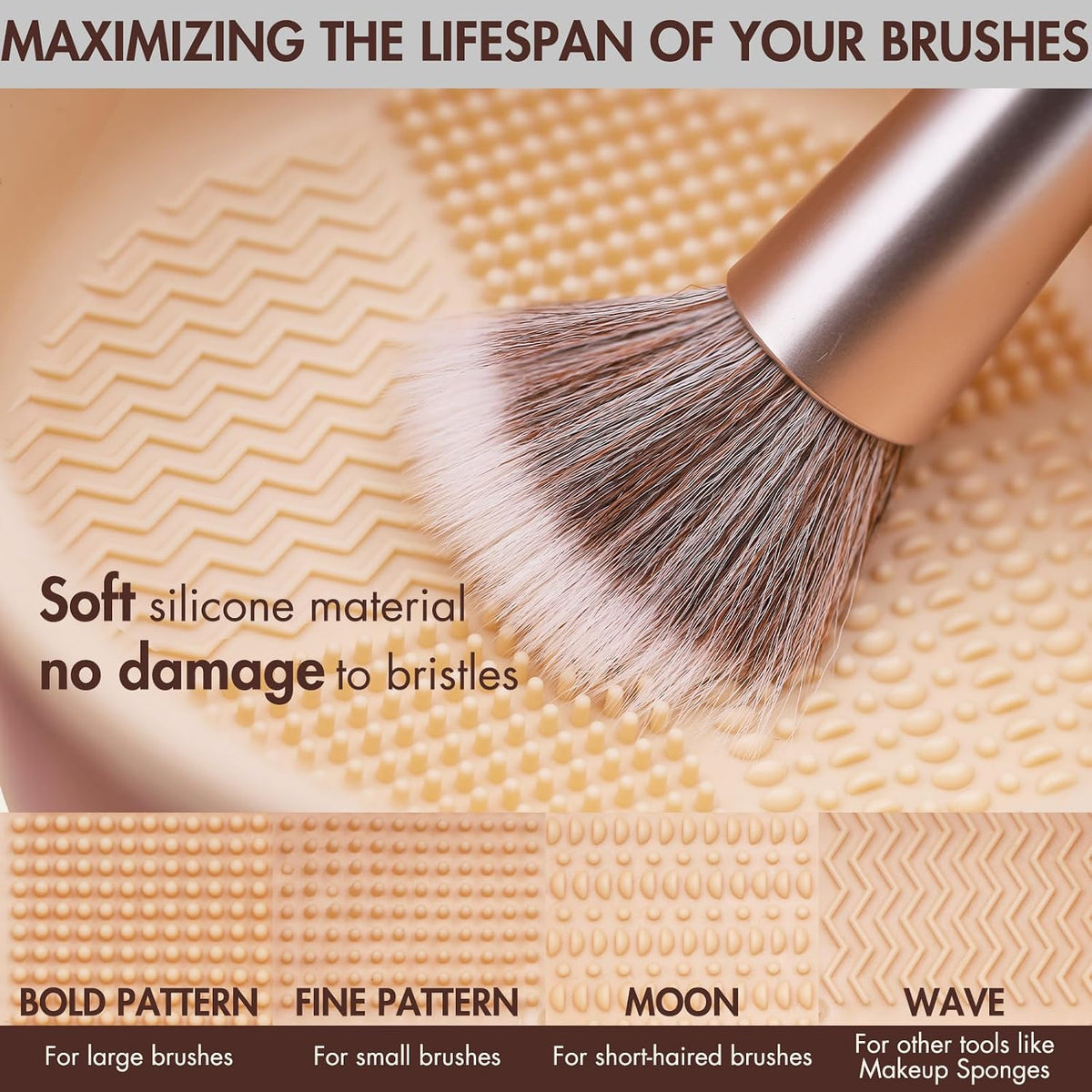 Makeup Brush Cleaner Mat, Brush Cleaner Bowl For Deep Cleaning Tools, 3 in 1 Cleaning Tool Makeup Organizer Storage for Brushes, Powder Puffs, and Sponges(Khkai)