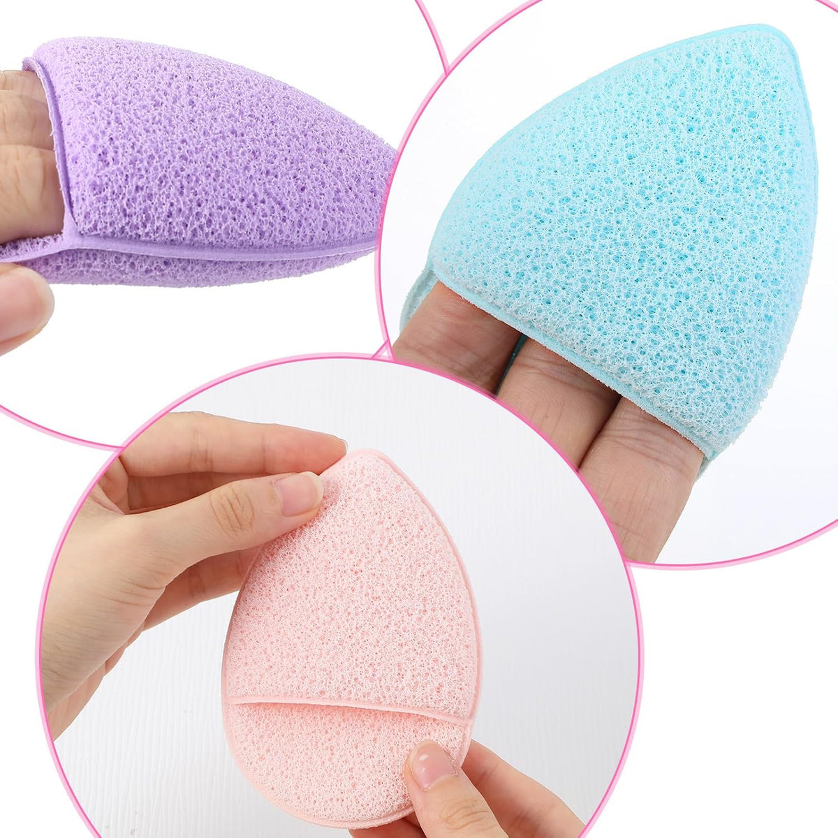 6 PCS Face Sponges for Cleansing and Exfoliating Facial Sponges for Washing Face Cleansing Puff Colorful Reusable Makeup Remover Exfoliating Pads for Daily Clean