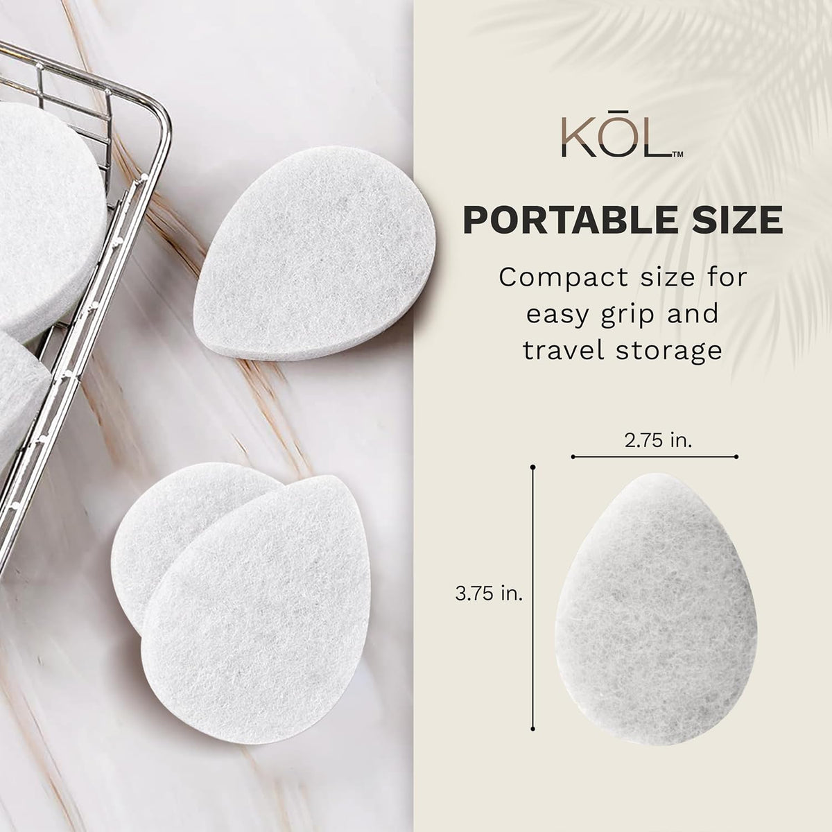 KOL Face Scrubber, Coconut Infused Exfoliating Facial Cleansing Pads, Disposable Exfoliator Face Sponge for Daily Cleaning and Makeup Removal, 6 Count