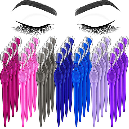 Mudder 28 Pcs Eyebrow Razors Facial Shaver Trimmer,Assorted Colors