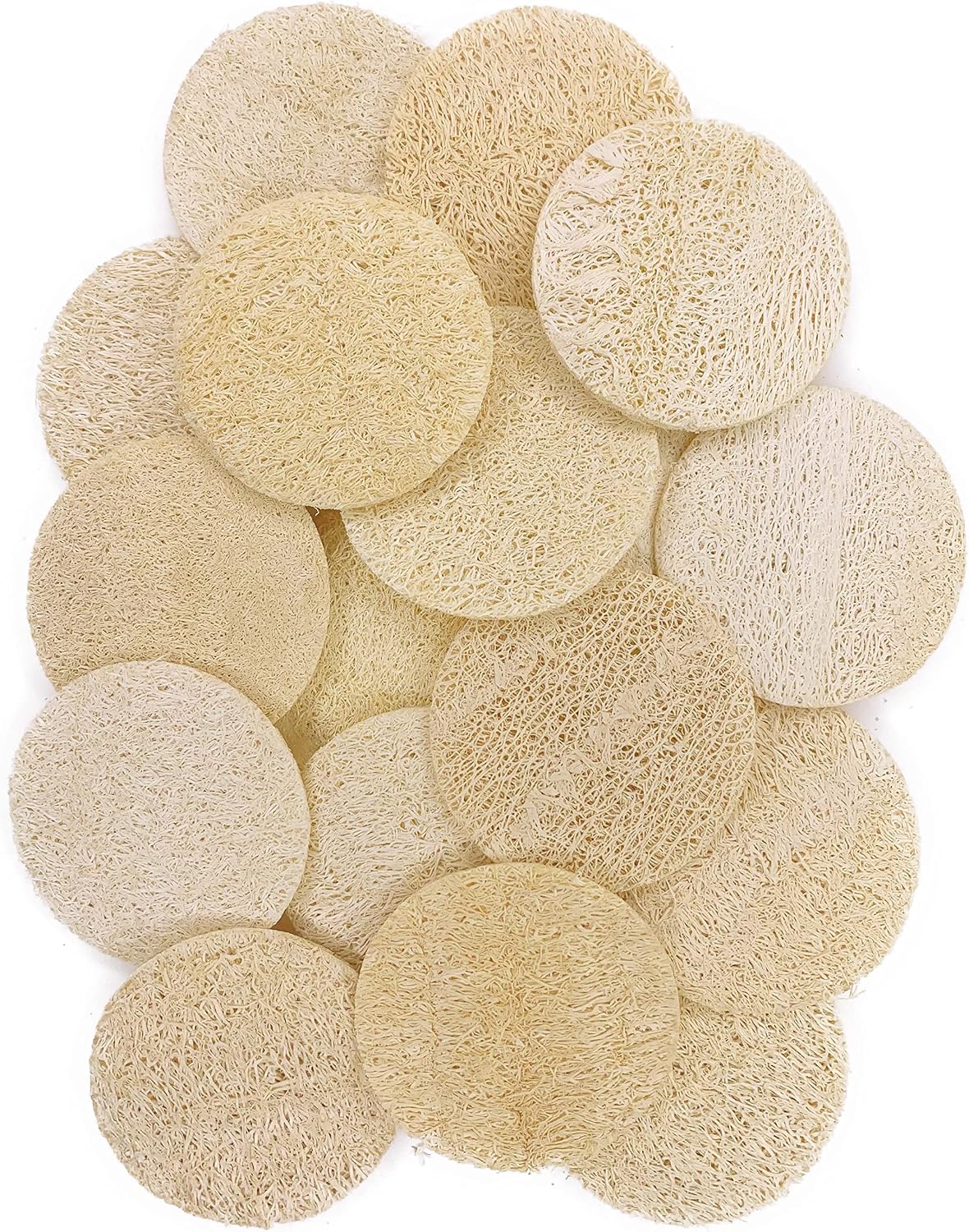 36 pcs/Set Natural Exfoliating Face Pad Loofah Sponge Facial Brush - Makeup Remover - Shower Scrubber - Remove Dead Skin - Body Bath Spa for Men & Women - Renewable Resource - Pack of 36