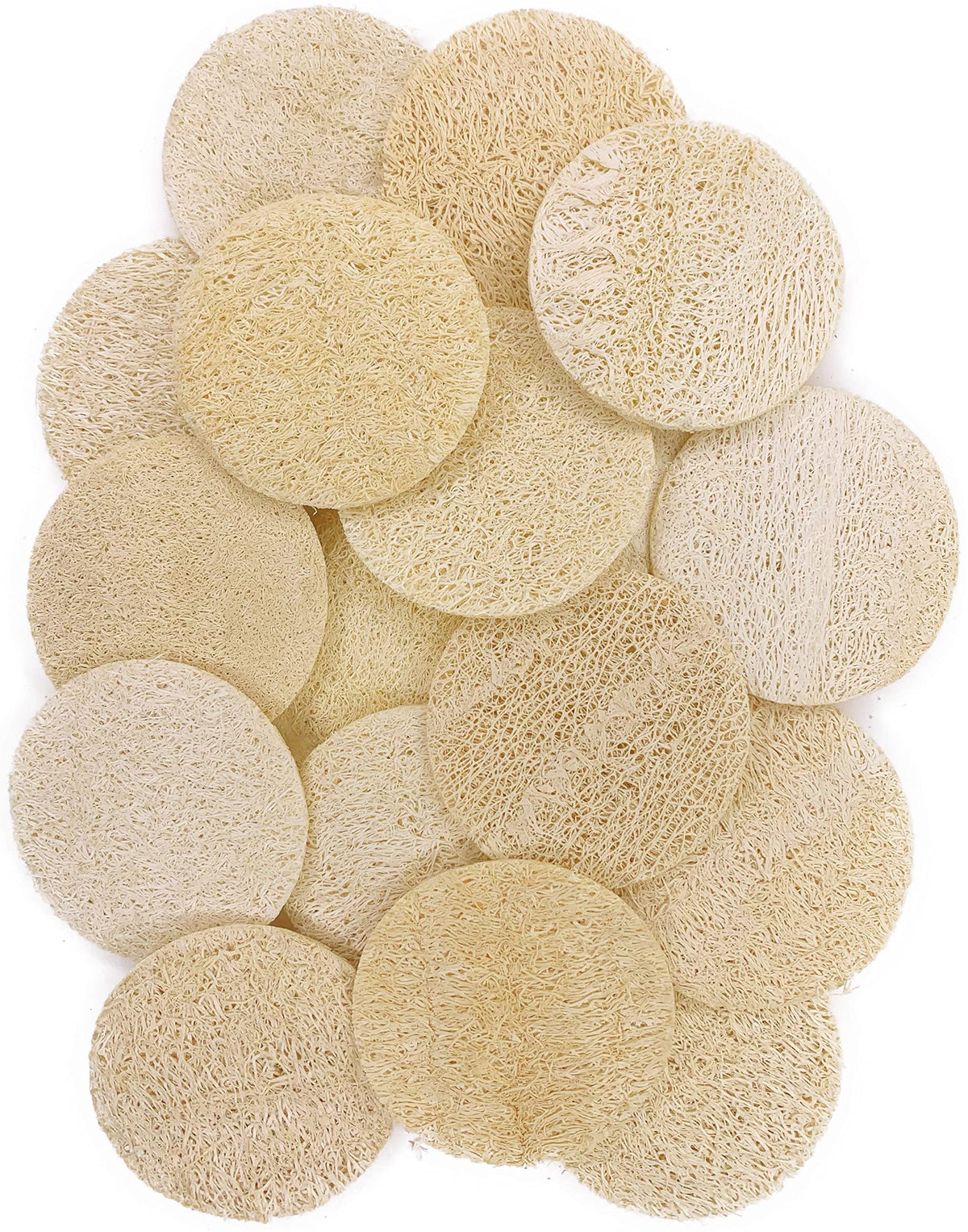 36 pcs/Set Natural Exfoliating Face Pad Loofah Sponge Facial Brush - Makeup Remover - Shower Scrubber - Remove Dead Skin - Body Bath Spa for Men & Women - Renewable Resource - Pack of 36