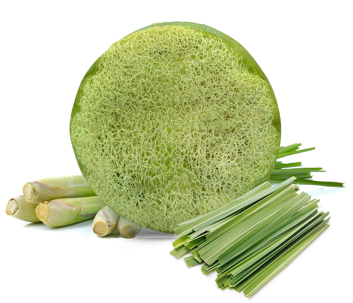 Loofah Soap Lemongrass | Large Exfoliating & Therapeutic Hand Made Loofa Soap Luffa Bar Sponge with Organic Essential Oils & Dead Sea Salts | 250g/8.8oz